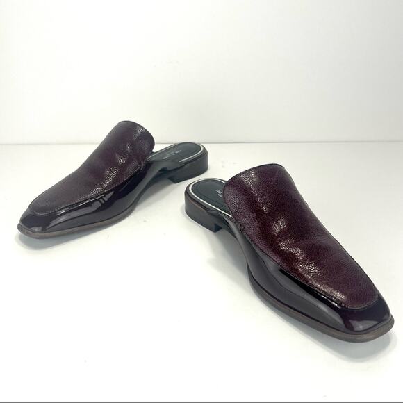 Rag & Bone Aslen Mule Loafer Clogs Size 7.5 Merlot Red Leather Low Heel New York - Picture 9 of 15